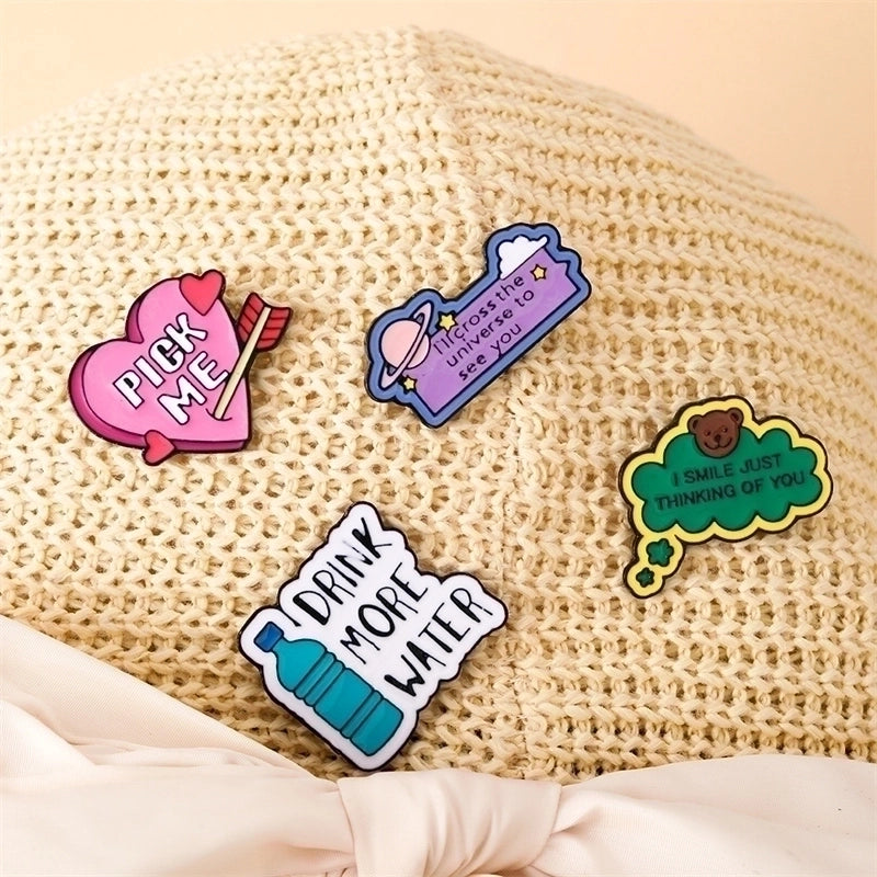 Preppy Style Minimalist Letter Alloy Enamel Women’s Brooches