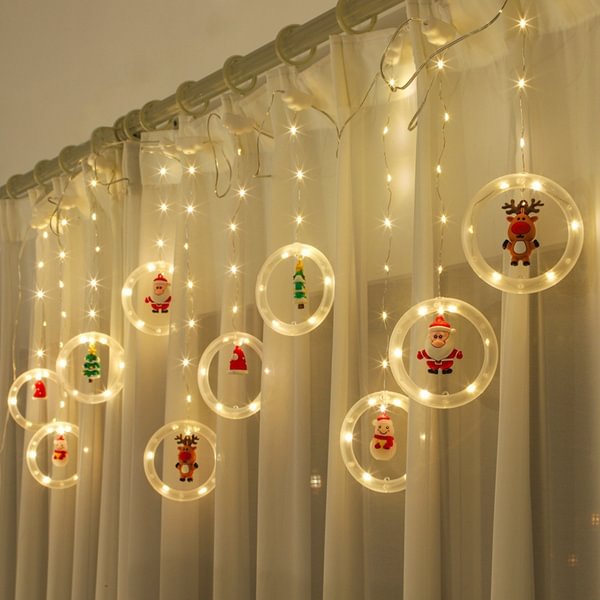 USB Christmas Santa Claus String Lights 3M 10LED Christmas Curtain Lights Xmas Window Lights with USB Curtain String Lights for Indoor Outdoor Room Christmas Tree Lights
