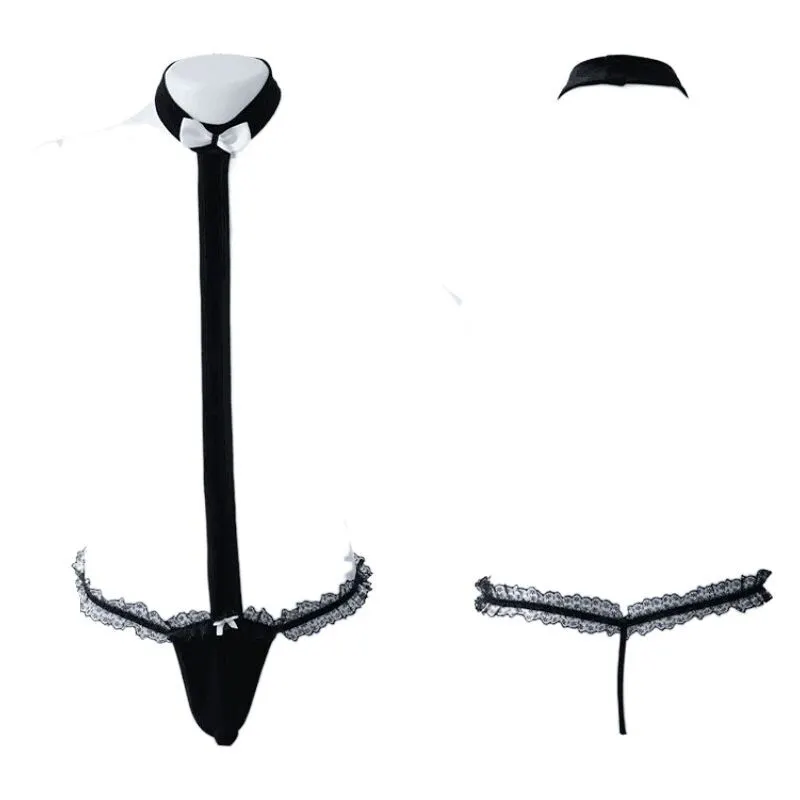 Churchf Men's Sex Underwear New Men's Christmas Trousers Sexy Lace Three Men's Lady Dress Uniform