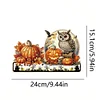 (US Only)Halloween Pumpkin Owl Wood 2D/Flat DIY Diamond Painting Hooks Home Decor Craft