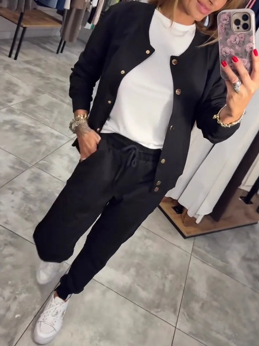 2025 New Button Jacket + Pants