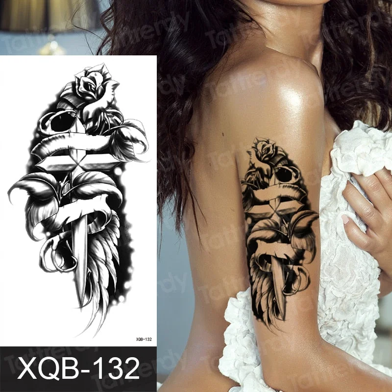 tattoo sticker rose flower temporary henna tattoos letter wolf sketches tattoo designs black sexy women tattoo waterdecals