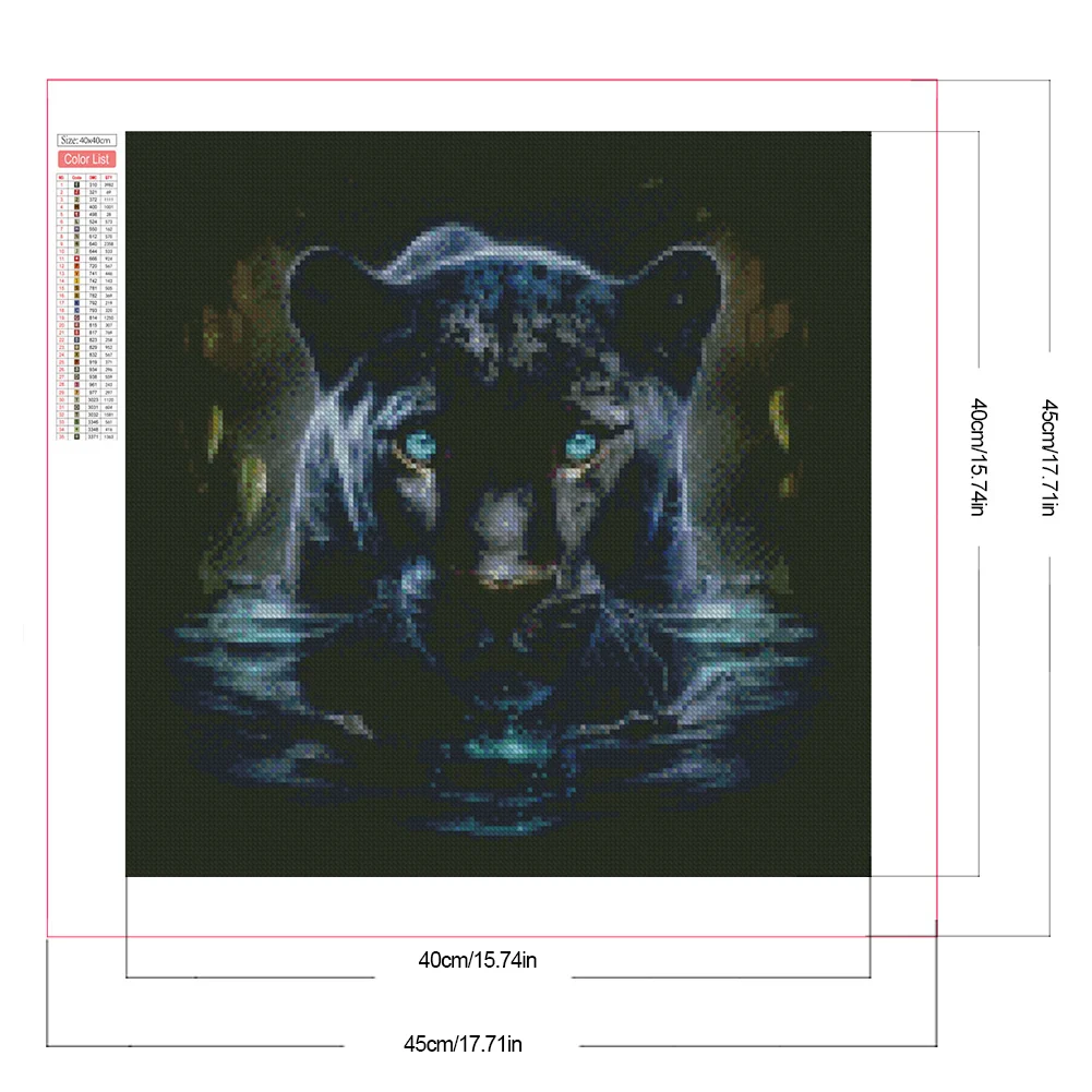 Partial AB Diamond Painting - Full Round Drill - Panther(Canvas|45*45cm)