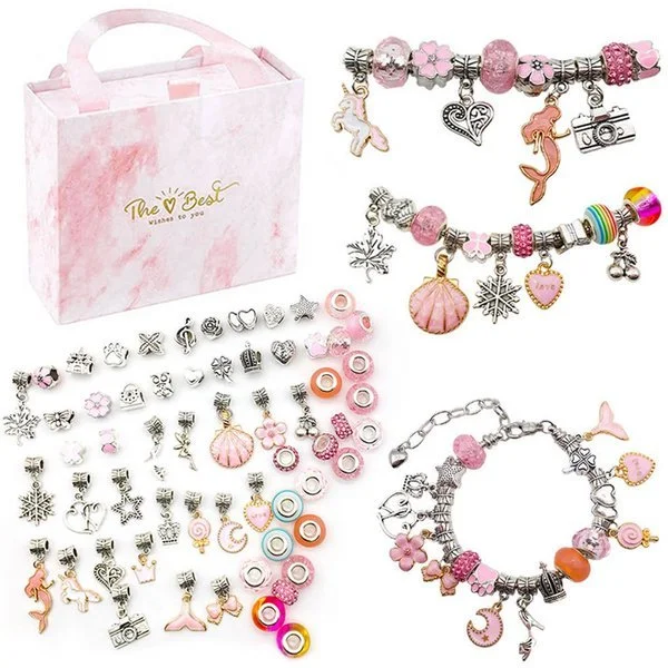 🎄Christmas Super Sale⭐-Gift Boxed Charm Bracelet Jewerly Making Kit