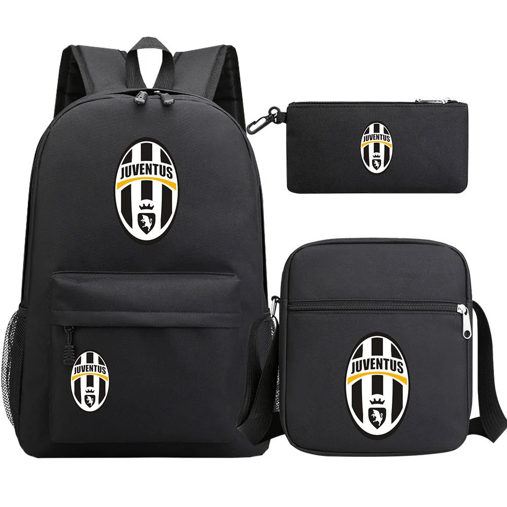 Buzzdaisy Cristiano Ronaldo School Bag Set - Backpack, Pencil Case & Lunch Bag | 15-inch Laptop Compartment | Waterproof Canvas | Double-Sided Mesh Pockets