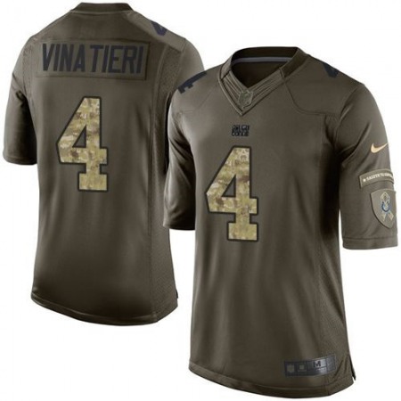 Colts #4 Adam Vinatieri Green Men's Stitched NFL Limited Salute to Service Jersey