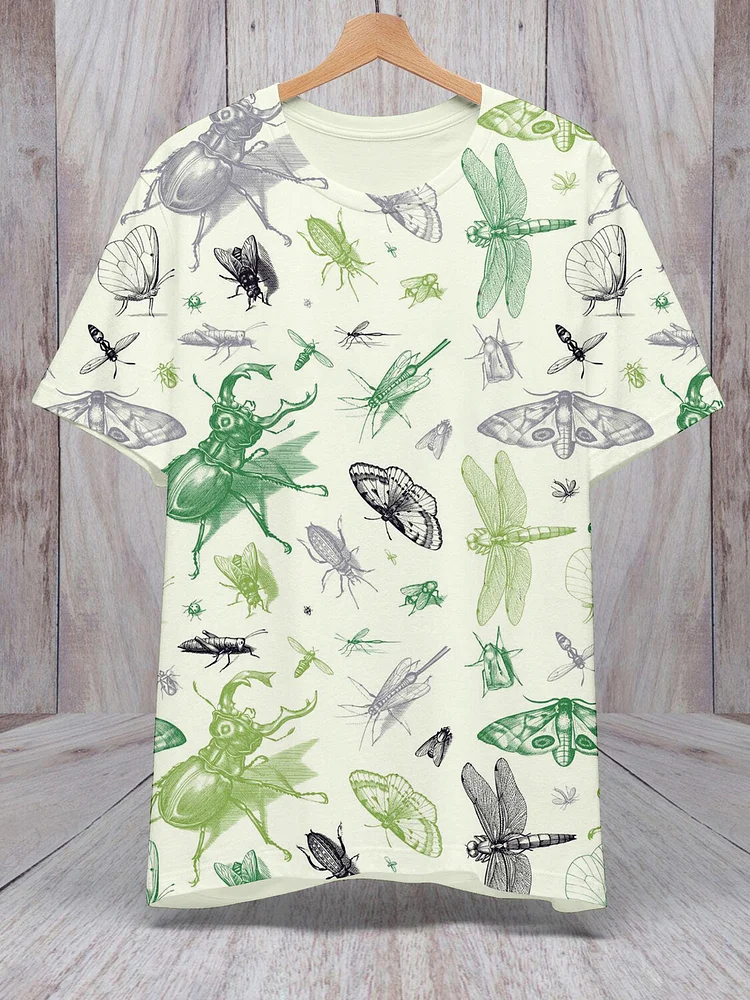 Men's Summer Insects Graphics Art Print T-Shirt