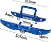 AMK Aluminum Alloy RC Crawler Car Front Rear Bumper with Tow Hook Winch Base for 1/6 SCX6 Jeep JLU Wrangler 4WD Upgrade Parts-2 in 1 Blue (2 in 1 Blue)