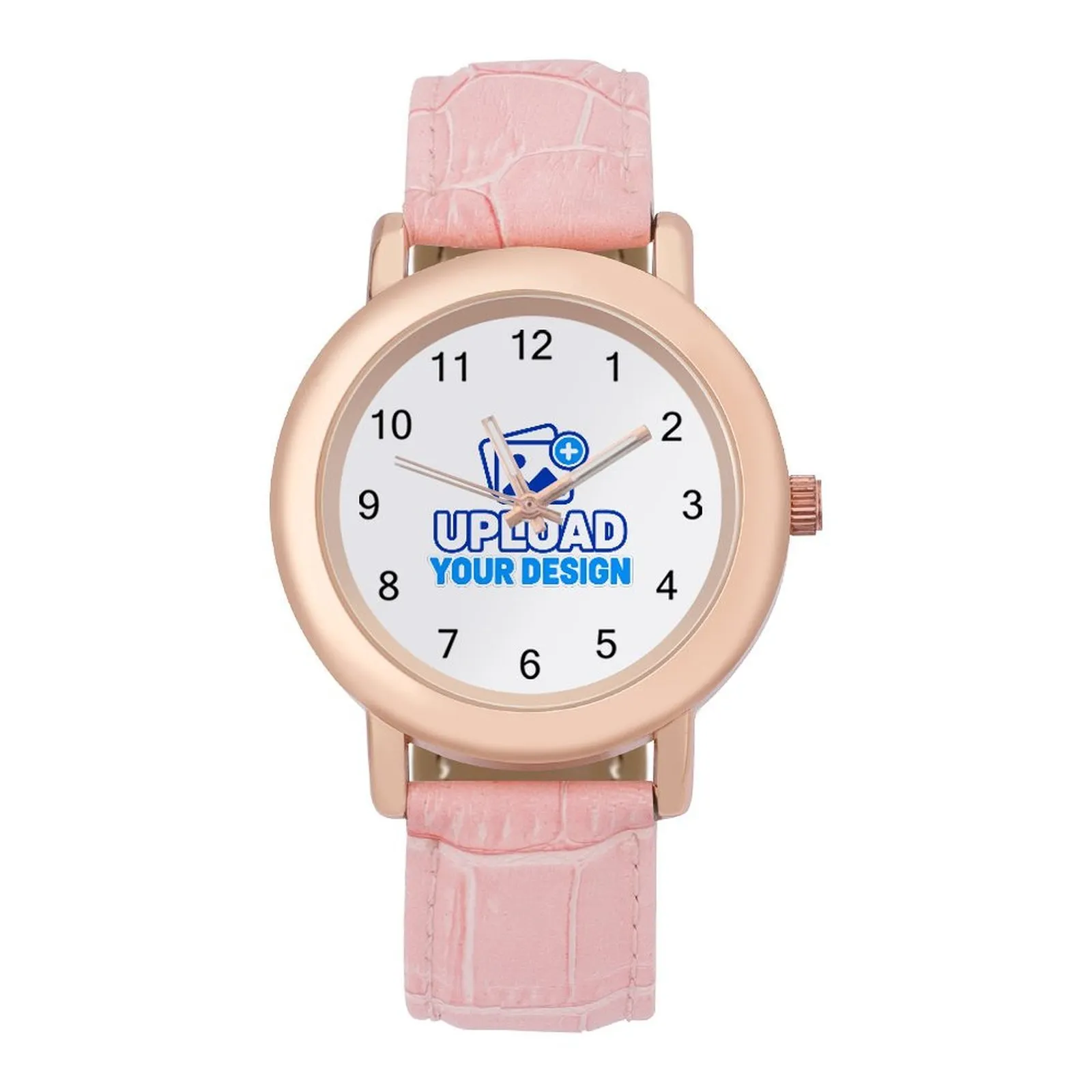 custom women's leather strap watch, main product view