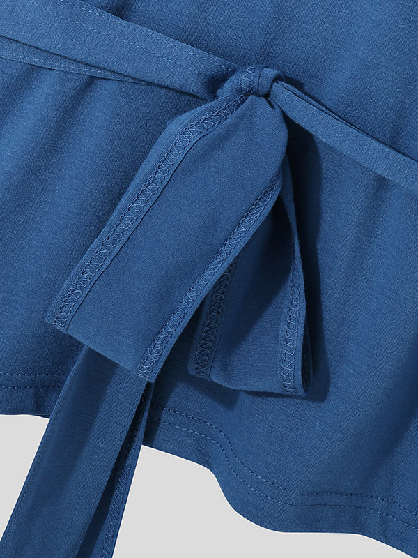 Aonga - Mens Crisscross Wrap Tie Knot T-ShirtJ aonga