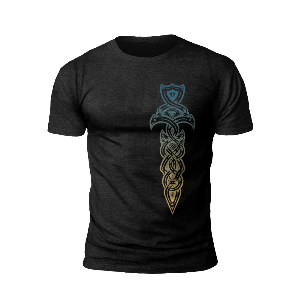 Norse Shield and Sword T-Shirt: A Tribute to the Warrior's Code