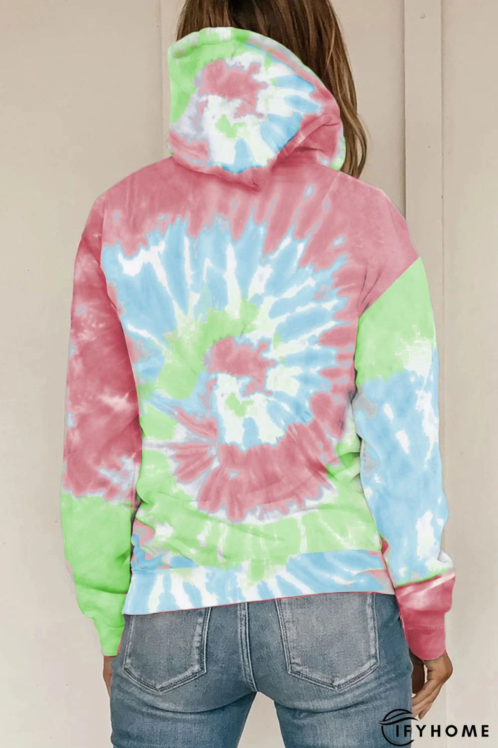 Sky Blue Tie Dye Pattern Hoodie | IFYHOME
