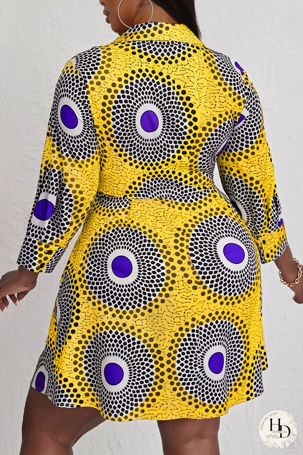 Rose Red Casual Print Split Joint V Neck A Line Plus Size Dresses