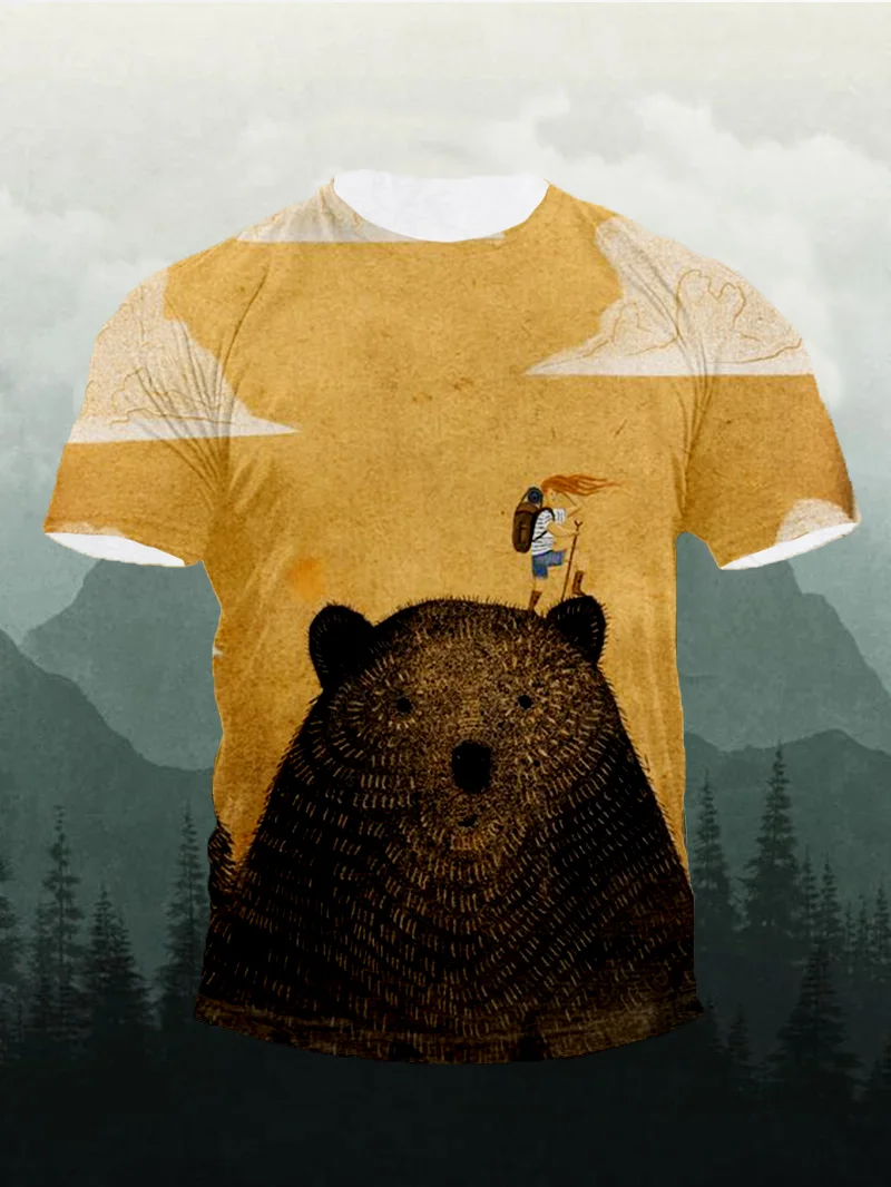 A Night On Bear Mountain Print Short Sleeve Men's T-Shirt in  mildstyles