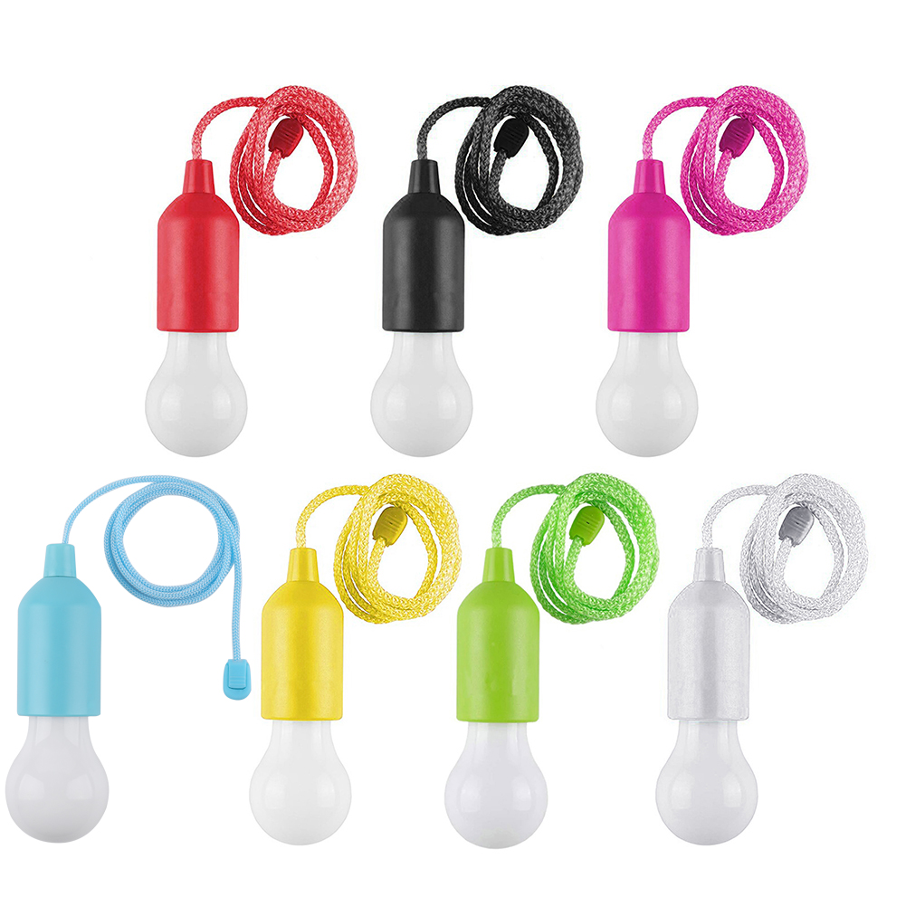 

Creative LED Hanging Light Bulb Battery Powered Colorful Pull Cord Bulbs, Black, 501 Original