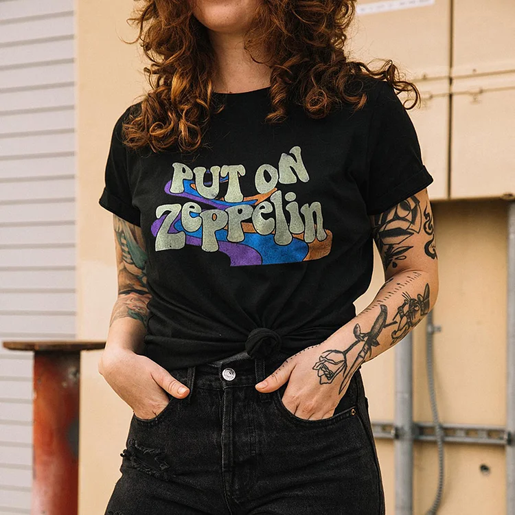 Put On Zeppelin Printed T-shirt