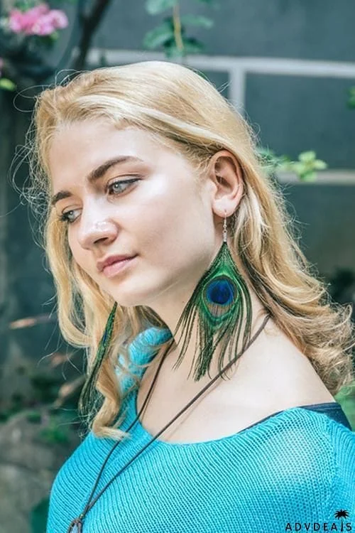 Peacock Feather Earring