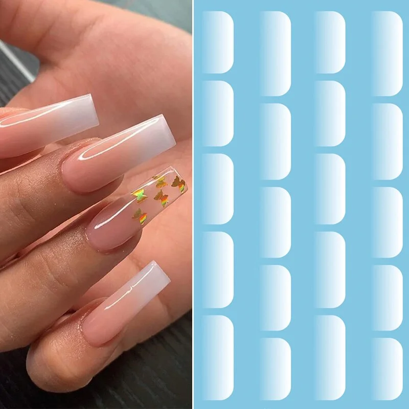 1 PC Water Nail Design Decals Sticker Beautiful Protein White Gradient Fresh Transfer Sticker Nature Nail Art Wrap DIY Nail Tips-Nail Inspo