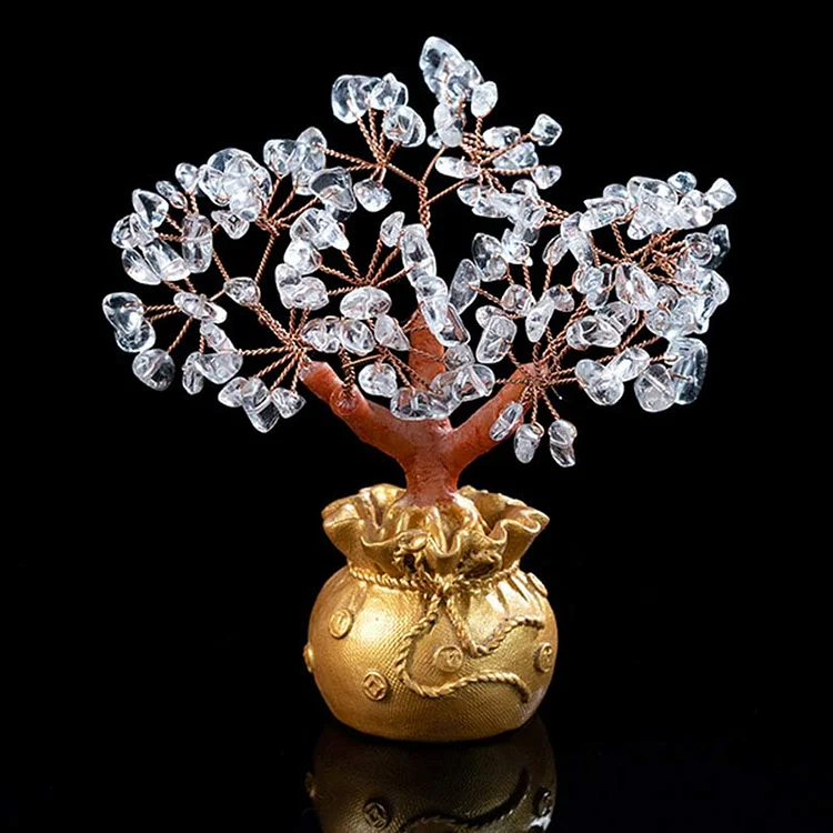 Natural Crystal Stone Feng Shui Tree-Clear Crystal