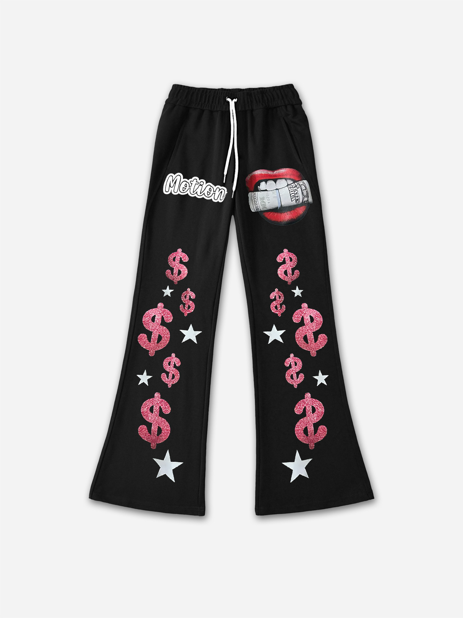 Sopula Artistic Vintage Letters Stylish Casual Pocket Sweats Flared Trousers - Sopula｜Premium Graphic Tees & Graphic Clothing