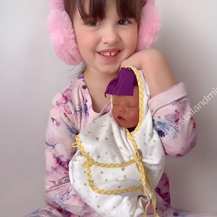 Babeside Twinnie 16" Realistic Silicone Sleeping Baby African American Little Infant Girl Healing the Heart
