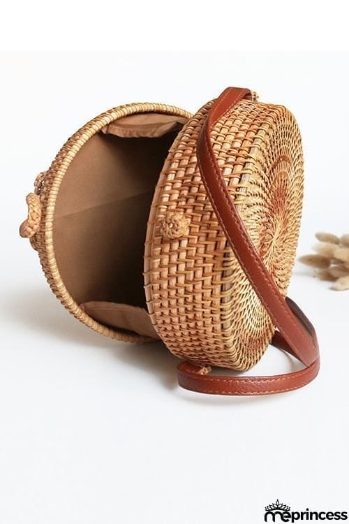 Bow Straw Crossbody Bag