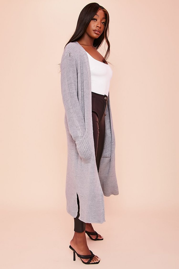 grey knitted jacket