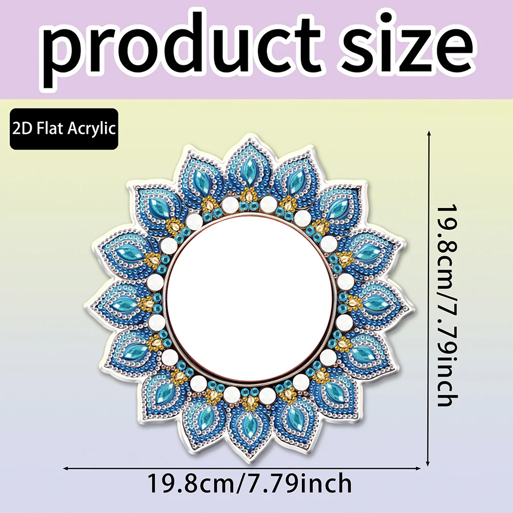 Mandala DIY Diamond Painting Mirror Kit Diamond Art Makeup Mirror for Beginners