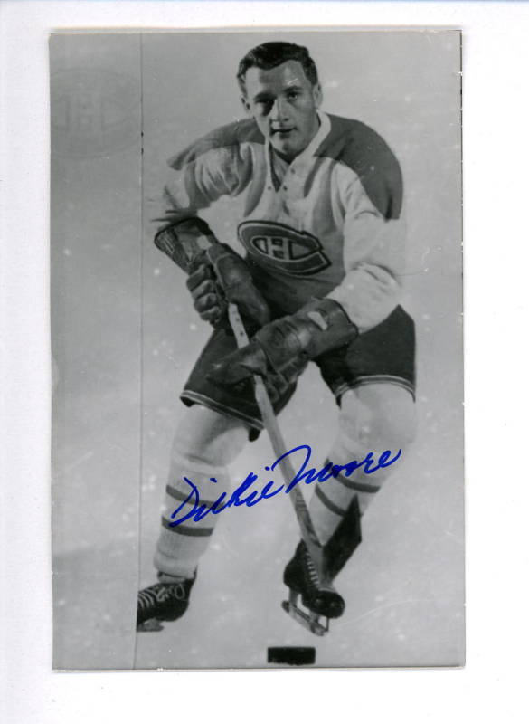 Dickie Moore Canadiens Signed Autographed Postcard JSA