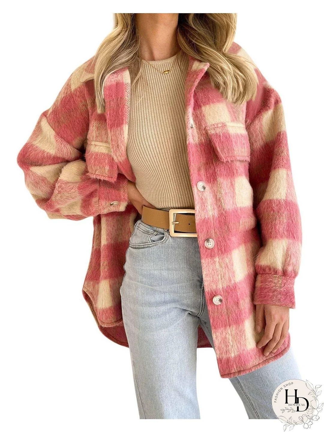 Stylish Plaid Shacket for Women