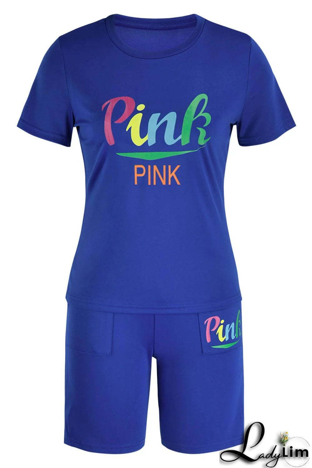 Yellow Casual Print Patchwork O Neck Short Sleeve Two Pieces