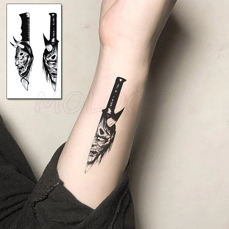 Water Transfer Tattoo Skull Cyclops Pirate Tattoo Body Art Waterproof Temporary Fake Flash Tattoo for Man Woman Kid 10.5*6cm