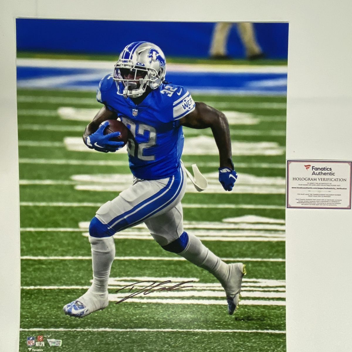 Autographed/Signed D'ANDRE SWIFT Detroit Lions 16x20 Football Photo Poster painting Fanatics COA