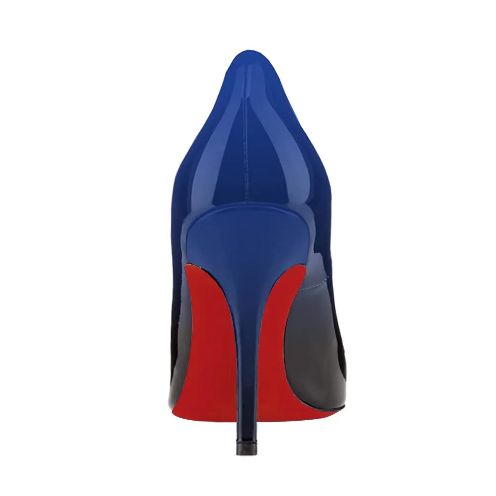 90mm Middle Heels Pointy Toe Red Soles Pumps-vocosishoes