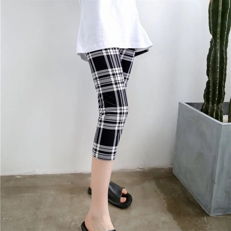 CUHAKCI Workout Women Leggings Summer Balck Jegging High Waist Elastic Capri Fitness Legging Mujer Solid