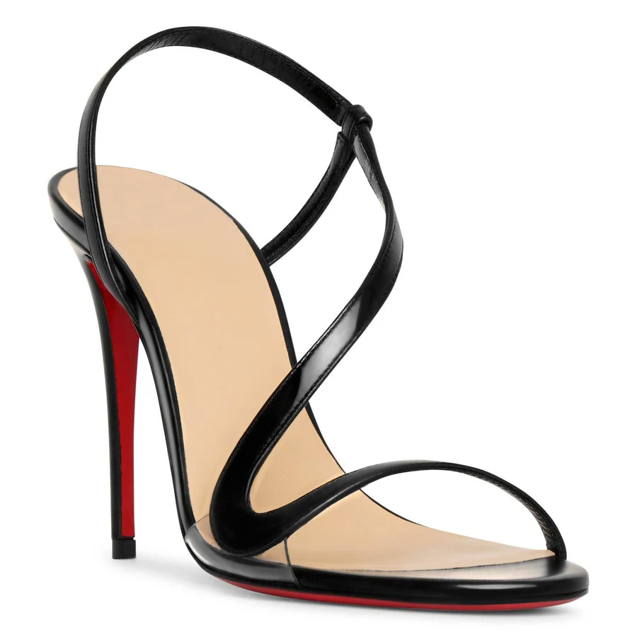 100mm/3.94 inch Spotlight Wavy Straps Sandals Red Bottom Stilettos-vocosishoes