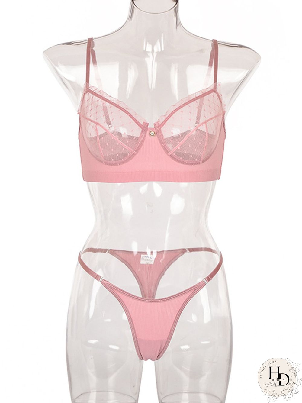 Lace Mesh Eyelashes Lace Sling Lingerie Set