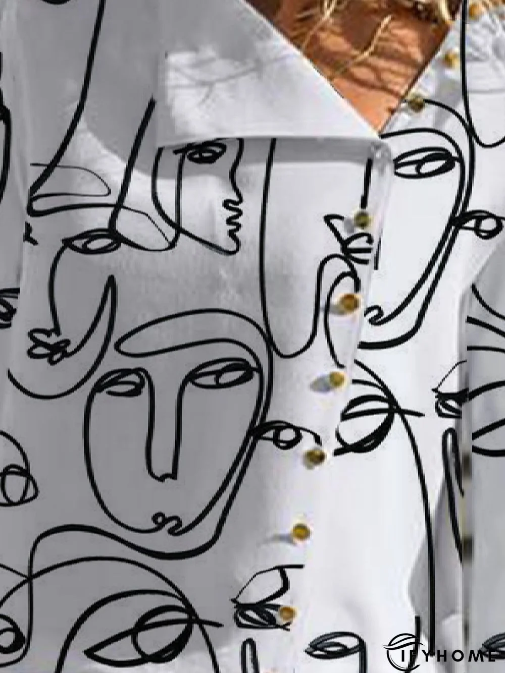 Casual Abstract Asymmetrical Loose Long Sleeve Blouse | IFYHOME