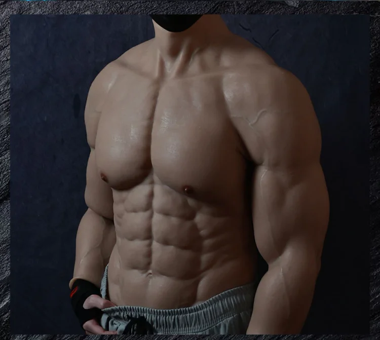 Realistic Fake Muscle Silicone Male Chest Half Body Suit