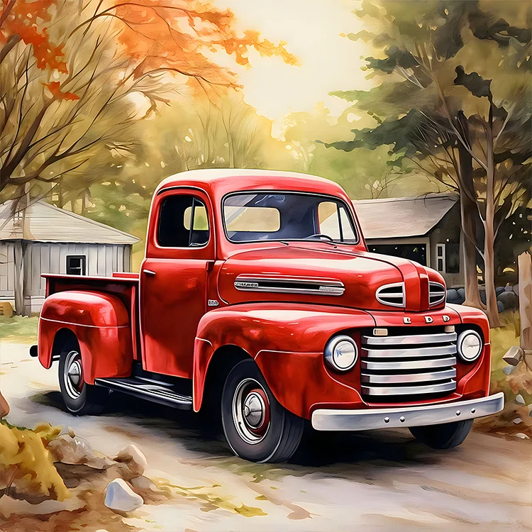 Classic Car 30*30CM (Canvas) Full Round Drill Diamond Painting gbfke