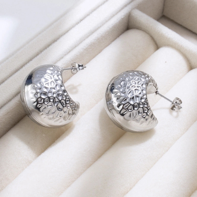 1 Pair Fashion Solid Color Plating 304 Stainless Steel 18K Gold Plated Earrings