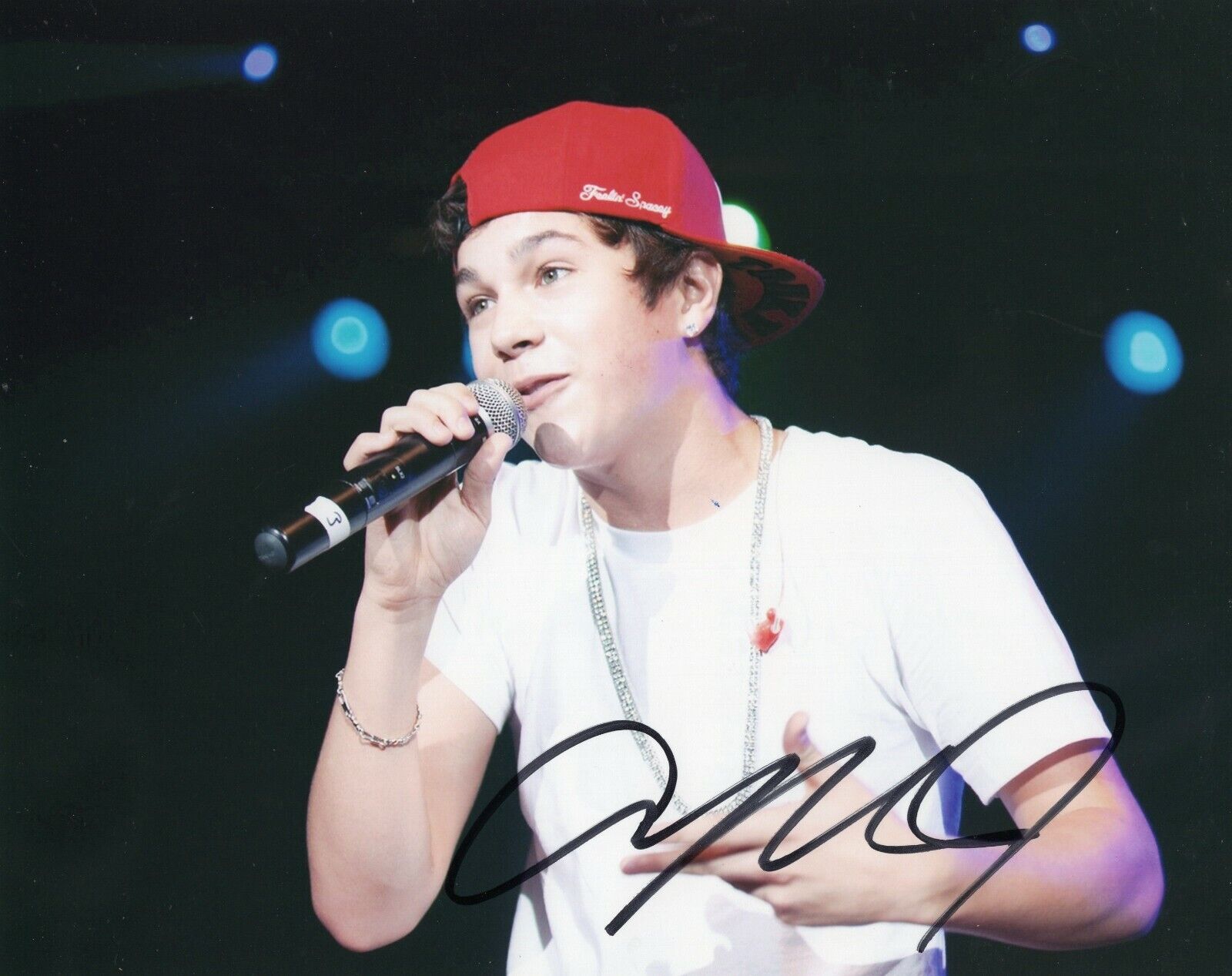 Austin Mahone Signed 8x10 Photo Poster painting w/COA Singer Say Something Dirty Work