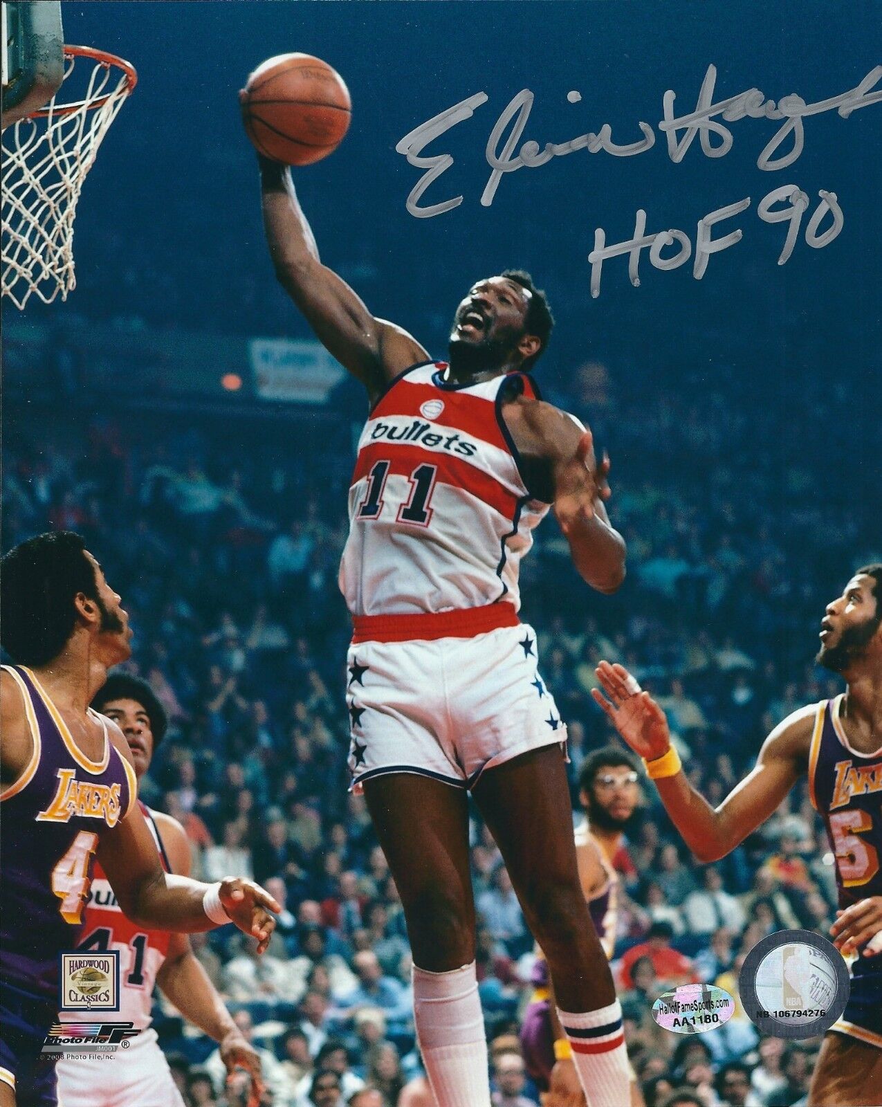 Autographed ELVIN HAYES HOF 90