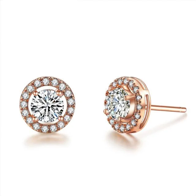 Rose Gold Stud Earrings Gifts for Women