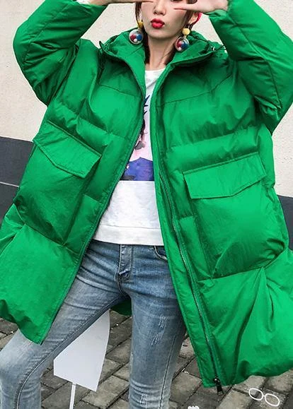 Luxury plus size snow jackets hooded coats green winter women parka