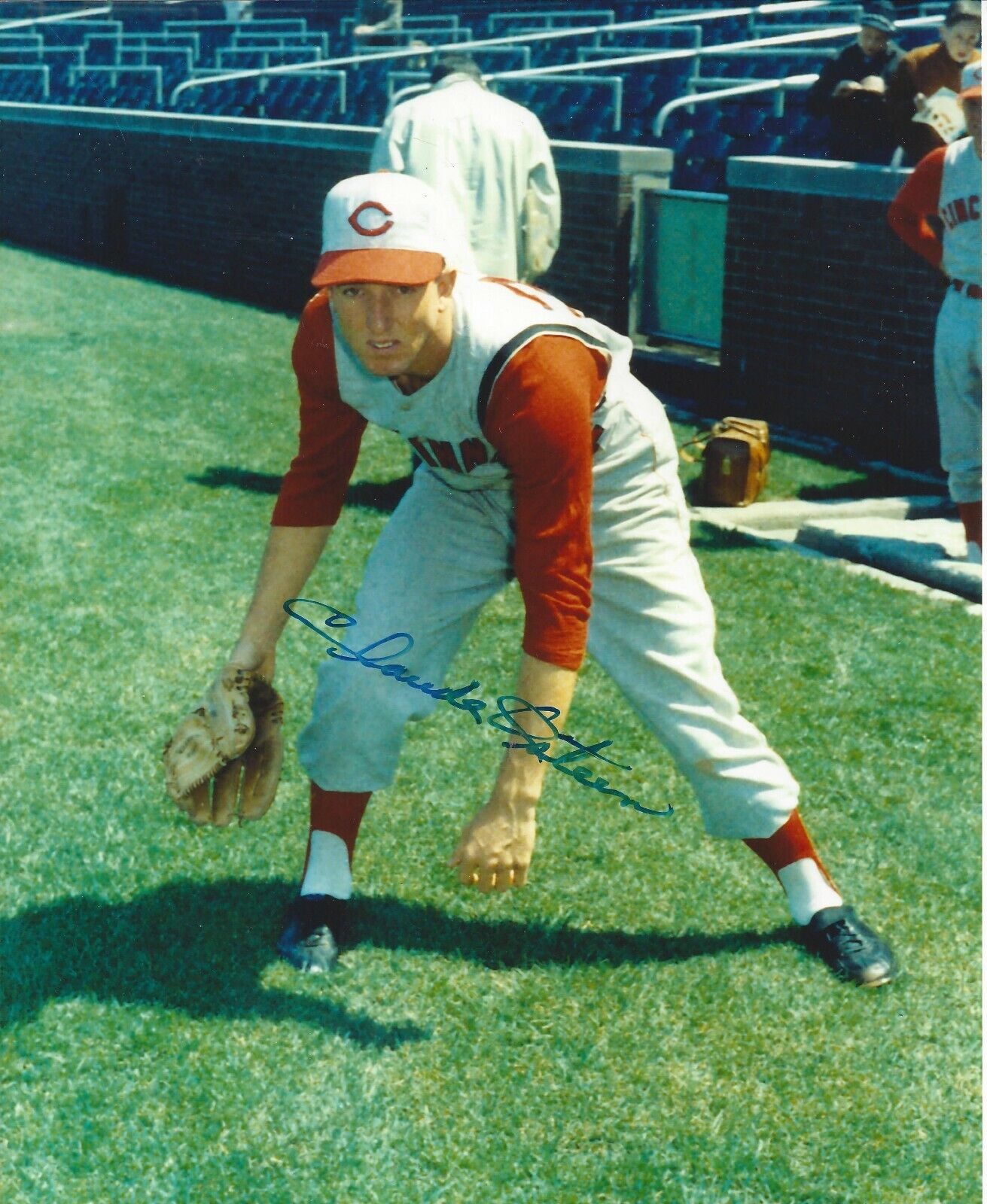 Claude Osteen Autographed 8x10 Cincinnati RedsB131