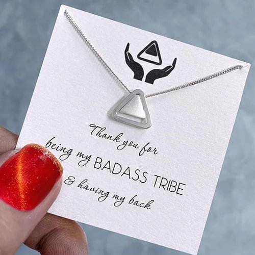 S925 Sterling Silver Thank you for Being My Badass Tribe Necklace Friendship Necklaces Best Friend Necklaces