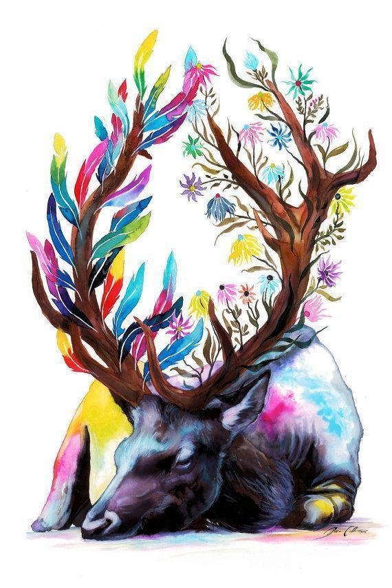 Animal Deer Paint By Numbers Kits UK For Adult HQD1369