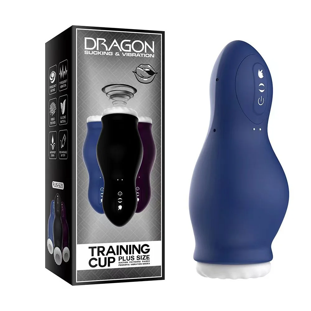 Automatic Sucking Vibrating Blowjob Male Masturbator in purple in blue