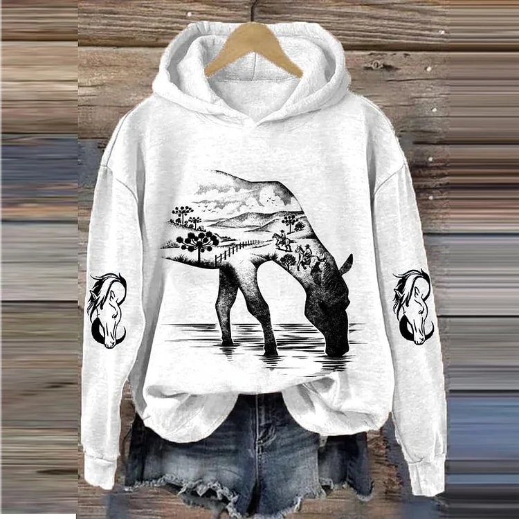 Comstylish Horse Wild Life Horse Lovers Hoodie